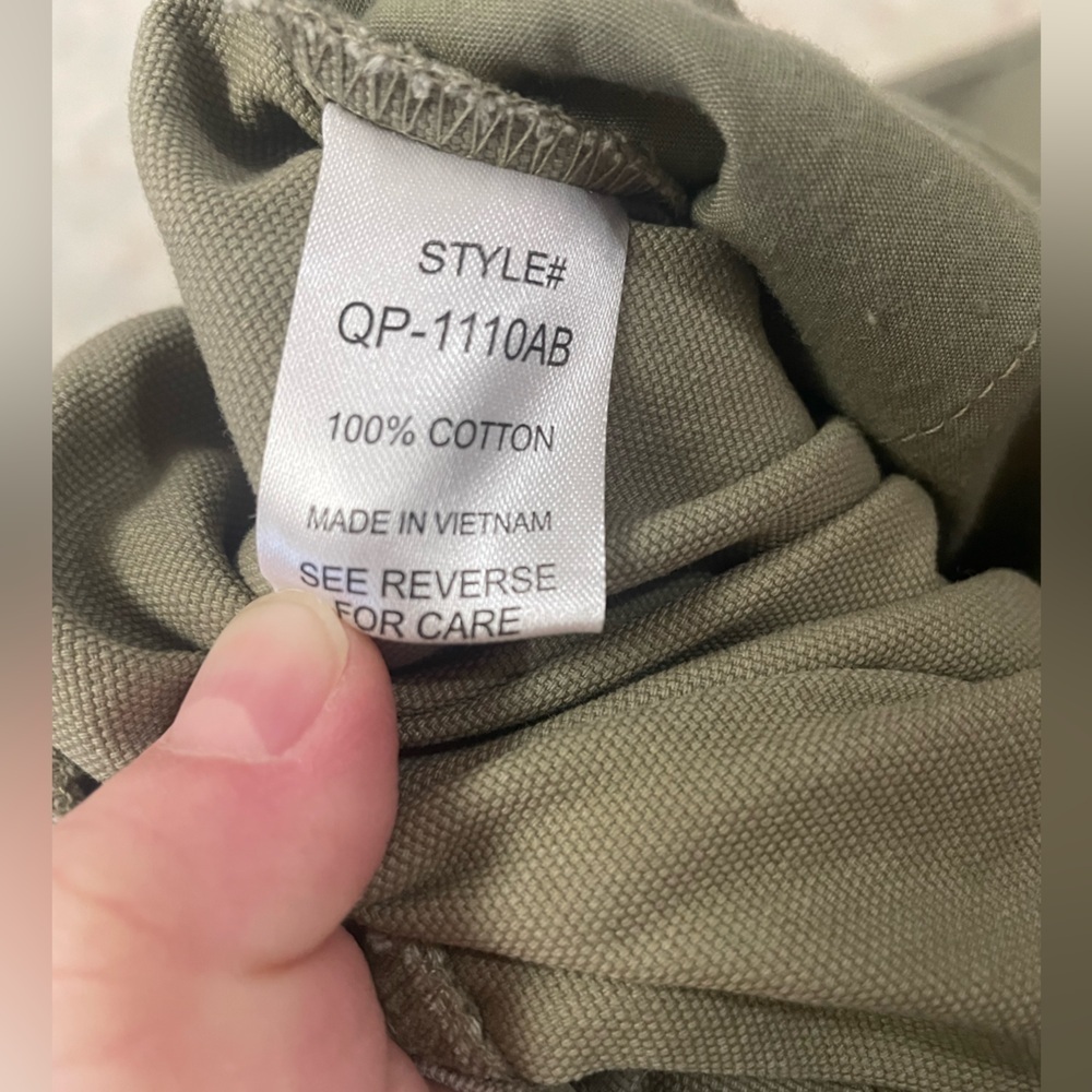 Zenana Olive Green Wide Leg 100% Cotton Pants Medium Boho Granolachic Butter Mom - Picture 5 of 6